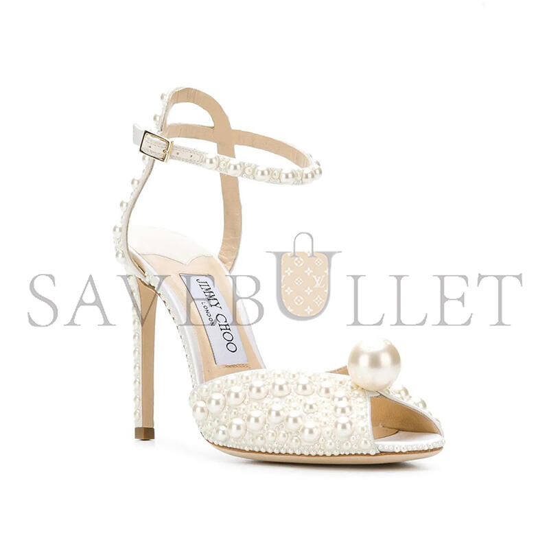 JIMMY CHOO'S SACORA 100 BEADED HIGH HEELS JIMMY CHOO'S SACORA 100 BEADED HIGH HEELS